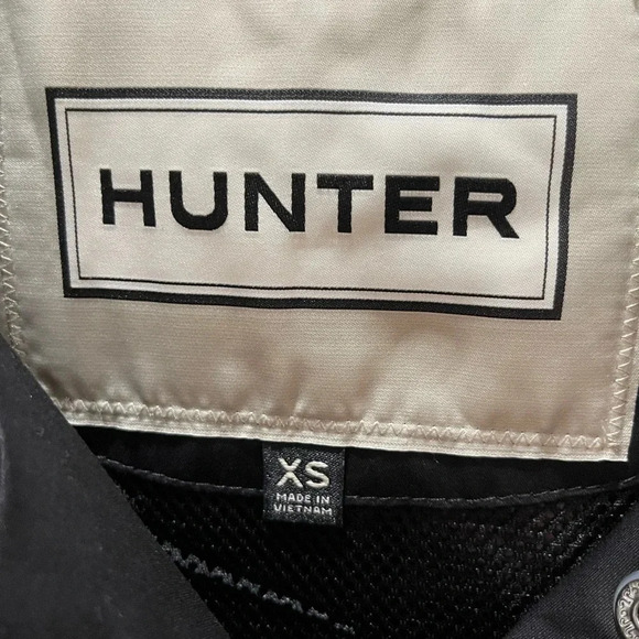 HUNTER ladie’s water resistant cotton smock jacket hooded black - Picture 4 of 9